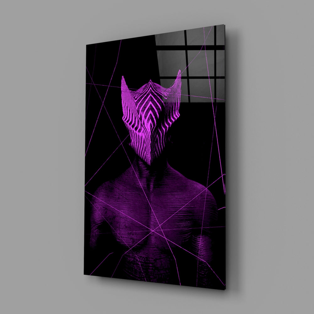 Magenta-sentinel panel bringing cyberpunk pulse to a contemporary living space