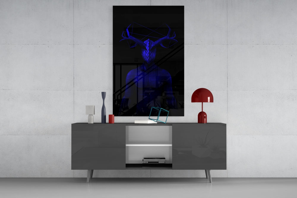 Donnie Blue panel catching low light to reveal its dimensional antlers