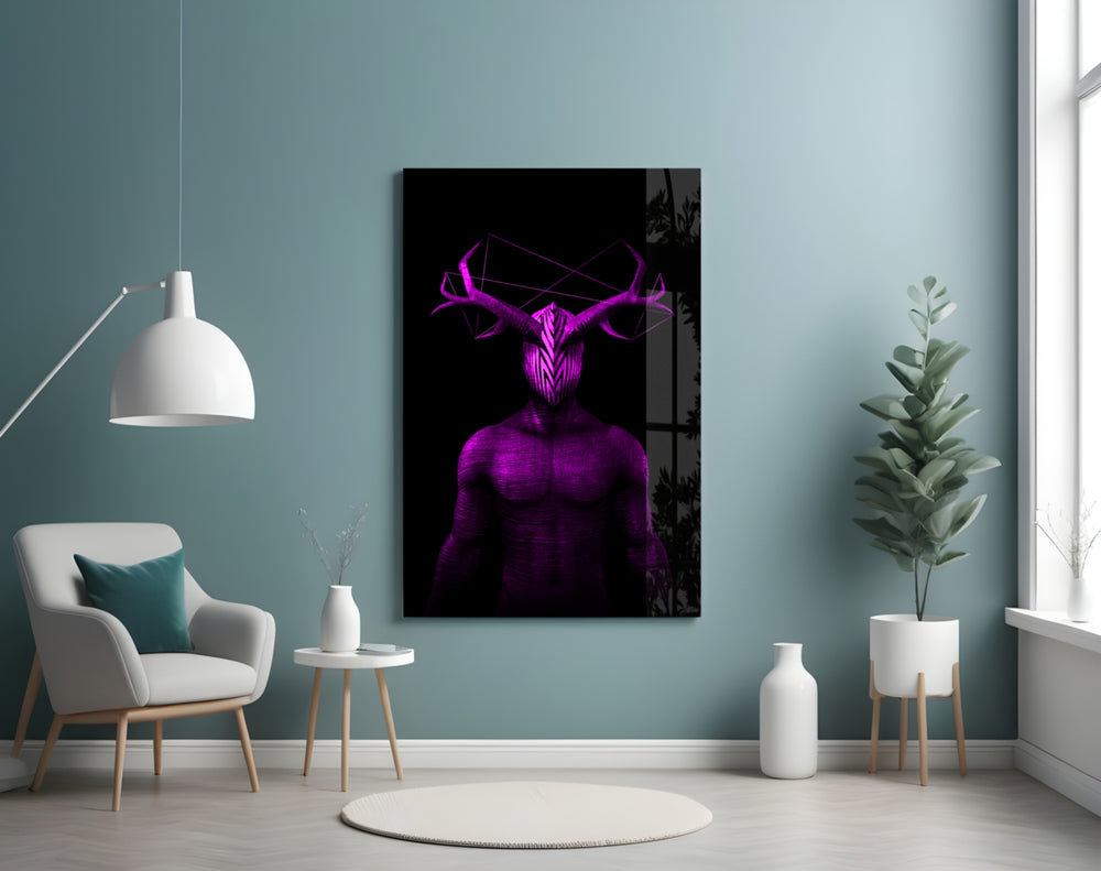 Donnie Purple glass wall art styled above a desk in an edgy teen room
