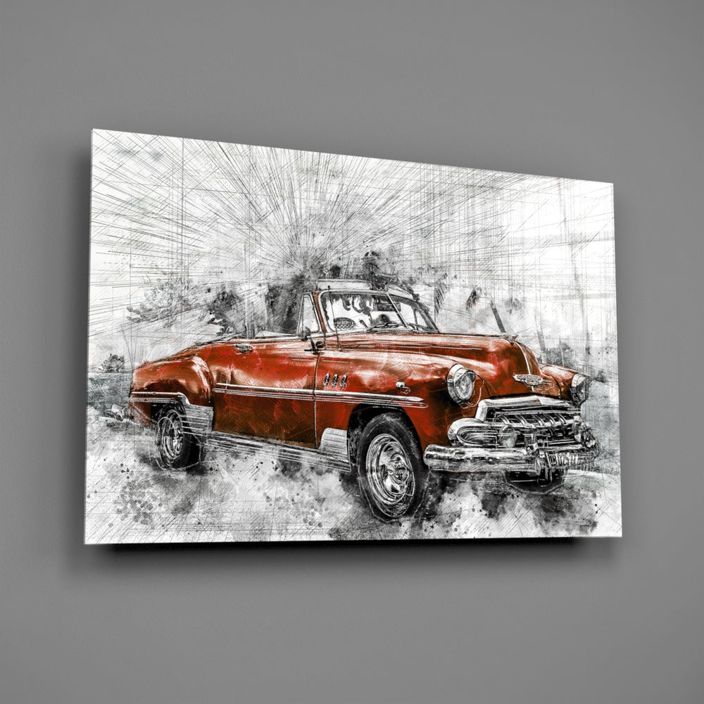 Vintage-Chevy panel bringing garage spirit to a contemporary living space