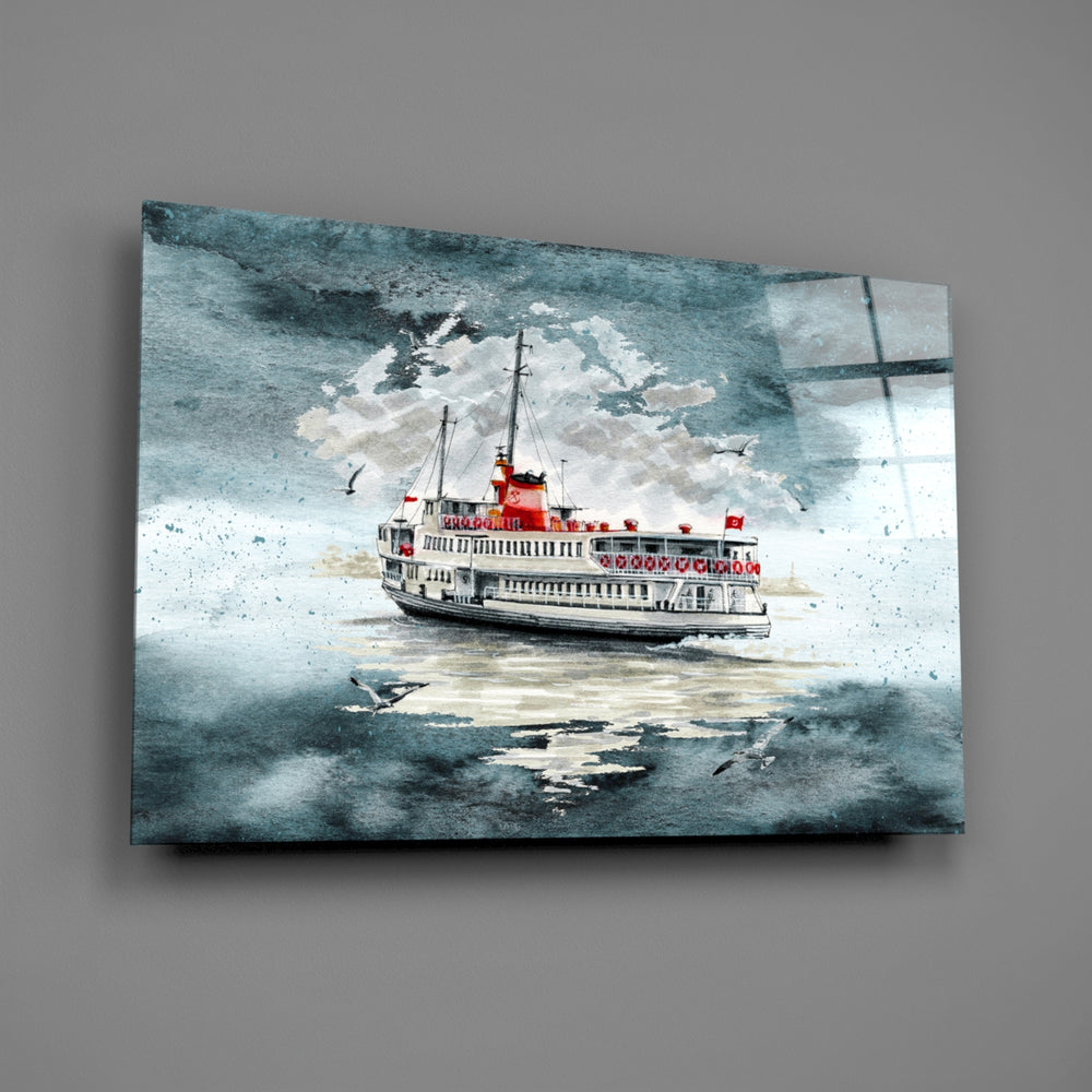 Bosphorus-ferry panel bringing Istanbul mood to a contemporary living space