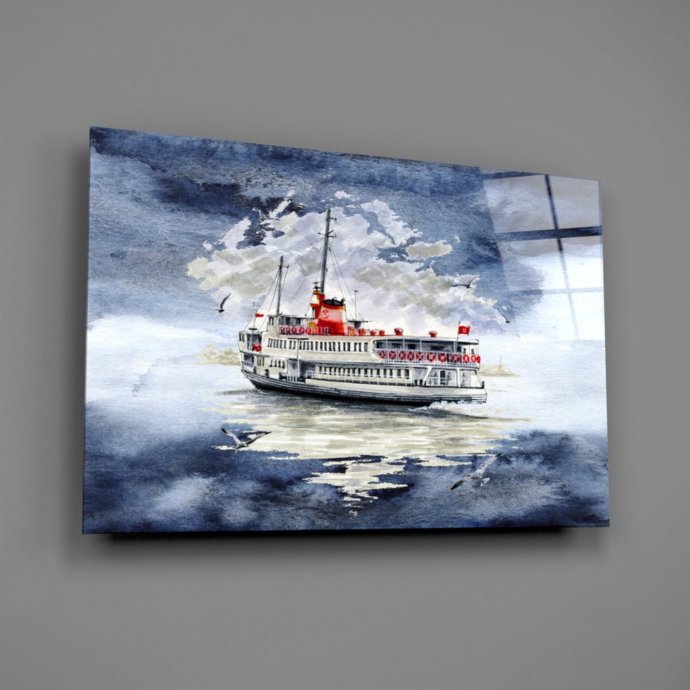 Cobalt-ferry panel bringing Istanbul mood to a contemporary living space
