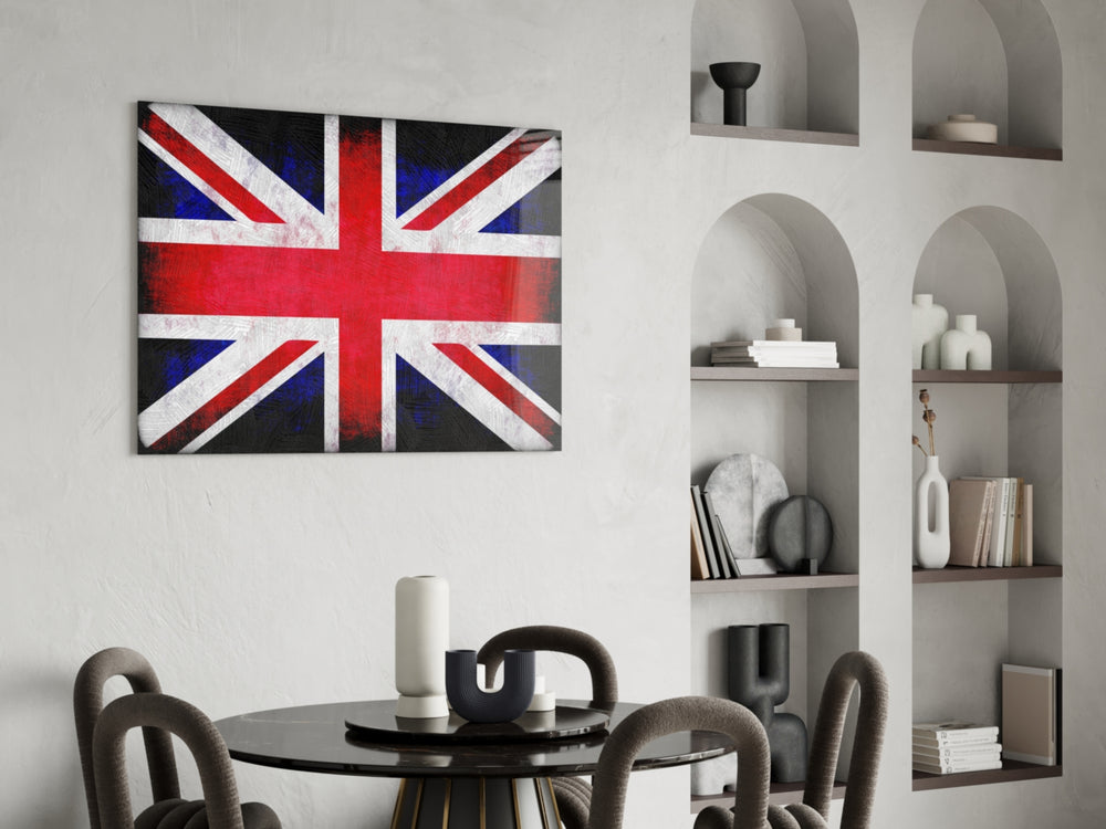 British Flag panel adding mod-music spirit to a teen room