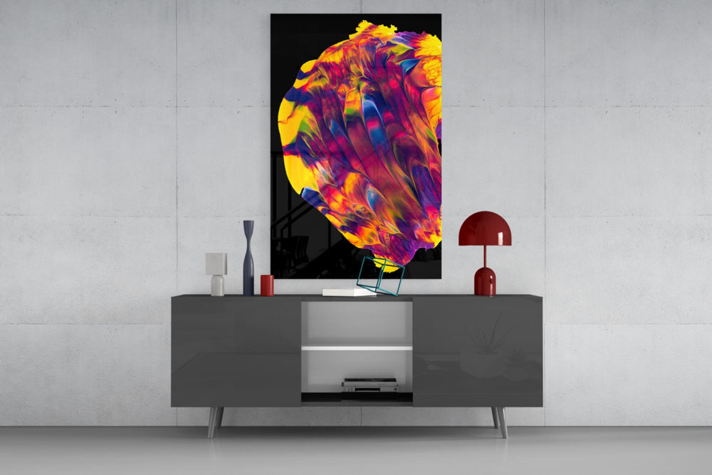 Dance of Colors panel catching gallery light to reveal its iridescent strata