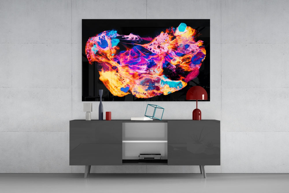 Harmony of Colors panel catching gallery light to reveal its cellular bubbles