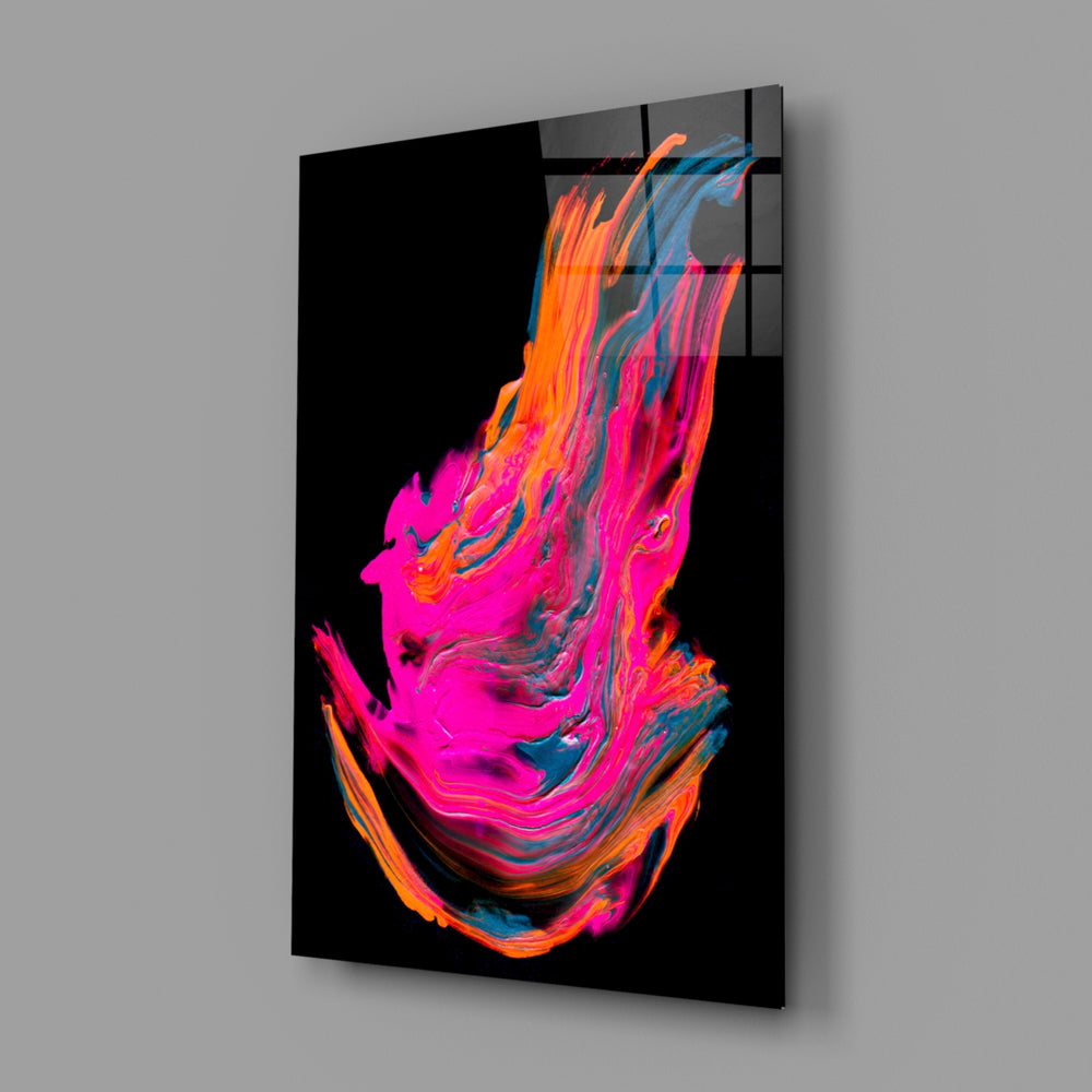 Neon-wing panel bringing dramatic motion to a contemporary living space