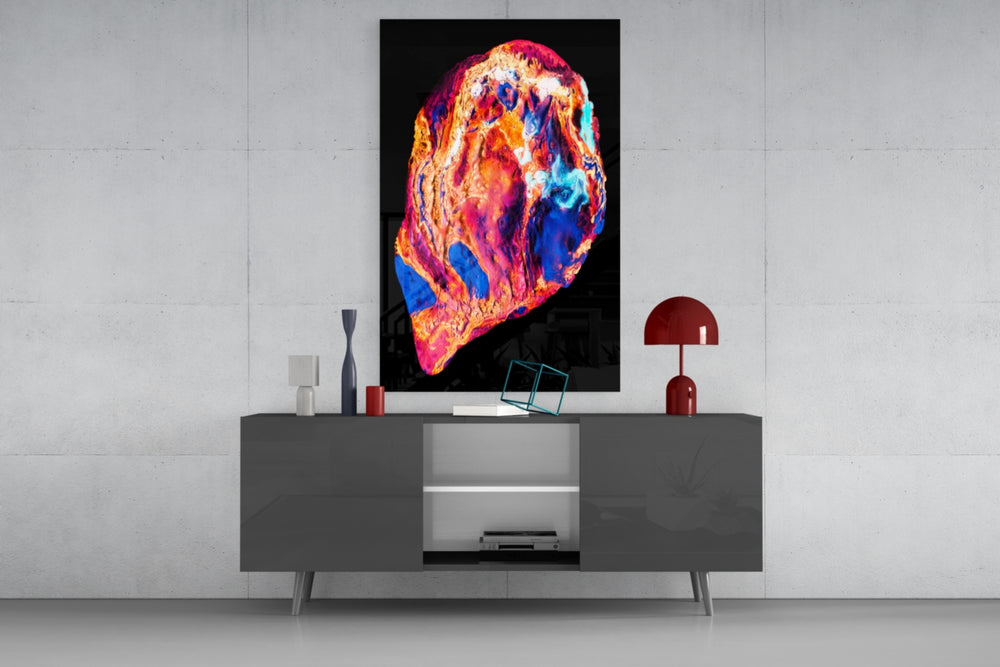 Colored Lava panel catching low light to reveal its iridescent texture