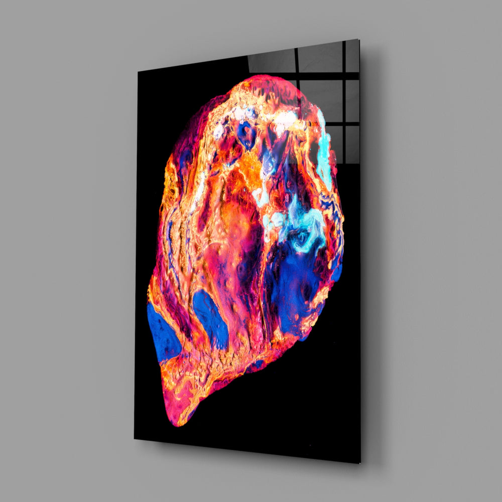Molten-lava panel bringing dramatic motion to a contemporary living space