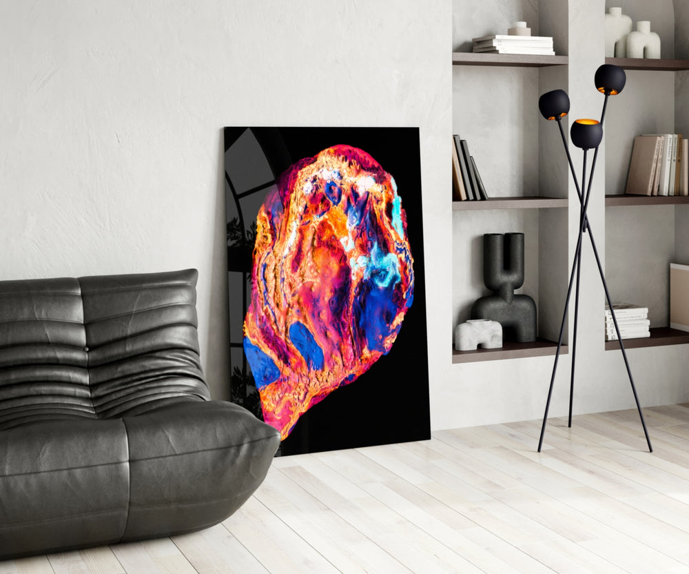 Colored Lava panel adding editorial drama to a lounge