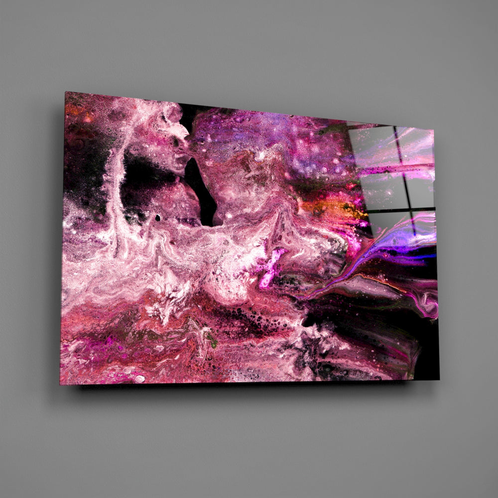 Cosmic-magenta panel bringing dreamy motion to a contemporary living space