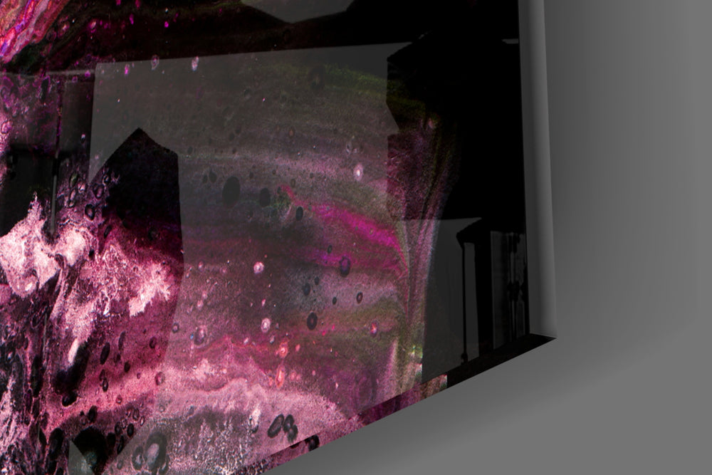 Purple Space artwork anchoring a wall with dreamy cosmic palette