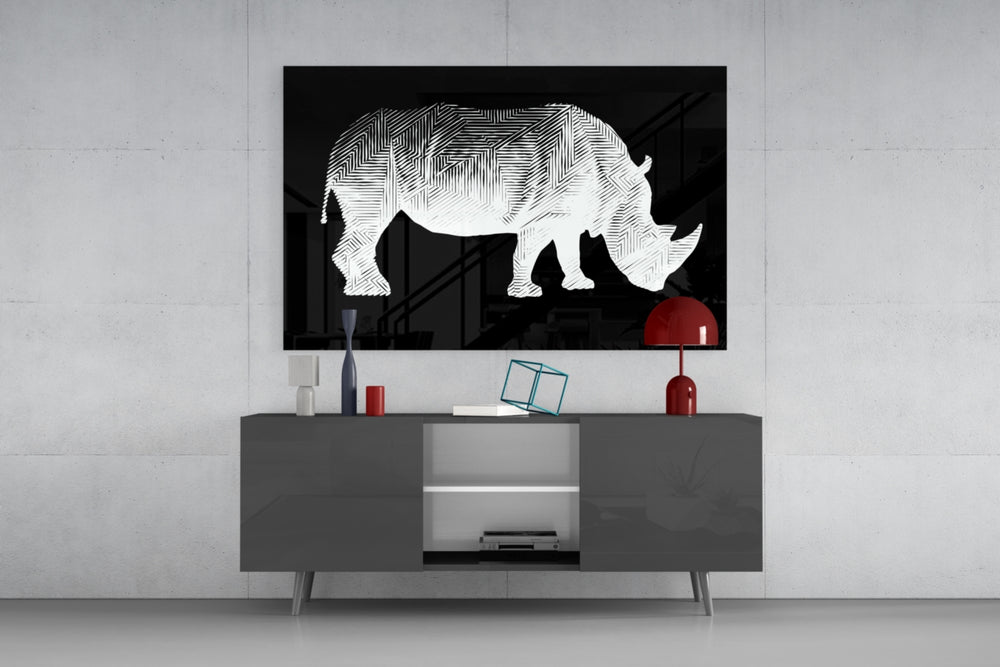 Rhino panel catching low light to reveal its delicate crosshatch
