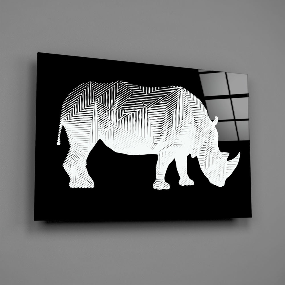 White-chevron-rhino panel bringing editorial drama to a contemporary living space