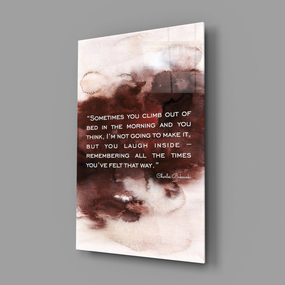 Burgundy-Bukowski panel bringing literary warmth to a contemporary living space