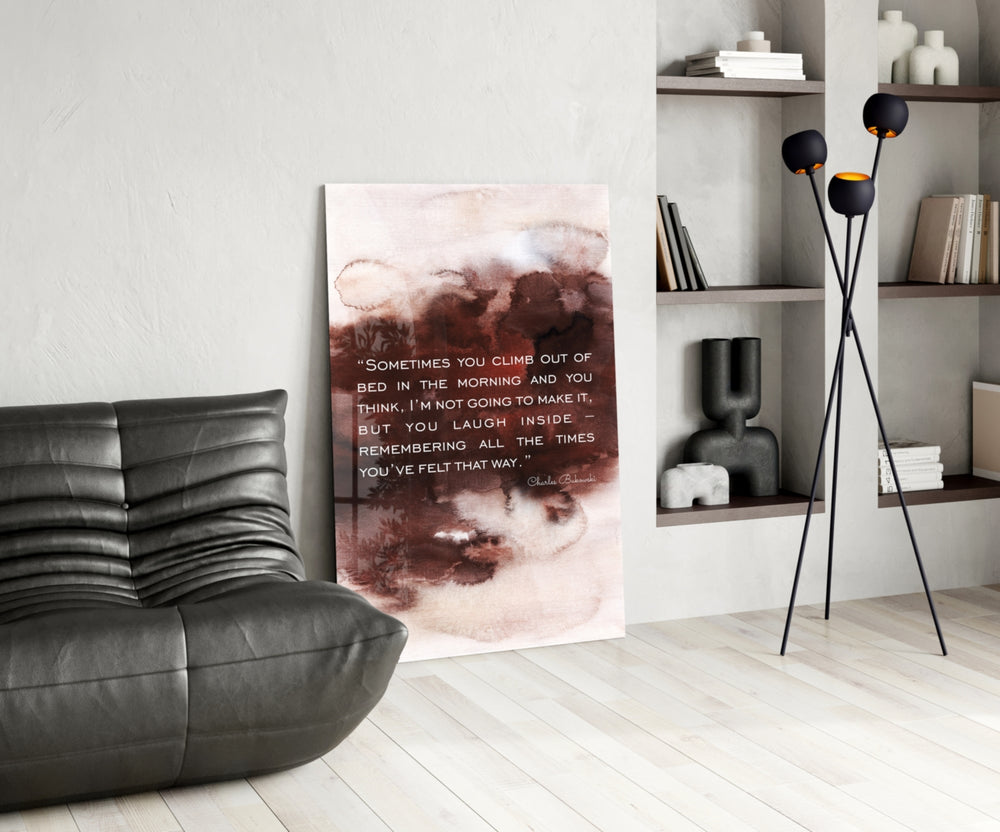 Bukowski Quotes panel adding introspective pulse to a reading nook