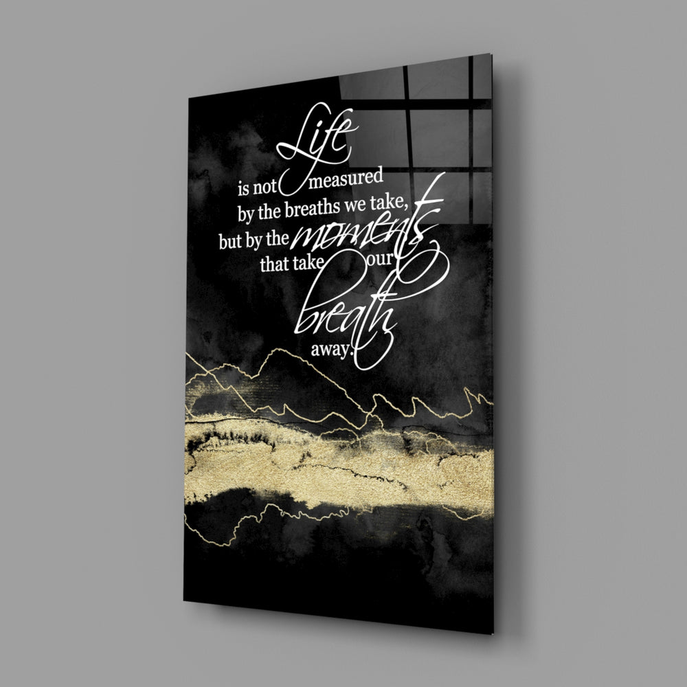 Black-and-gold calligraphy panel bringing motivational drama to a contemporary living space
