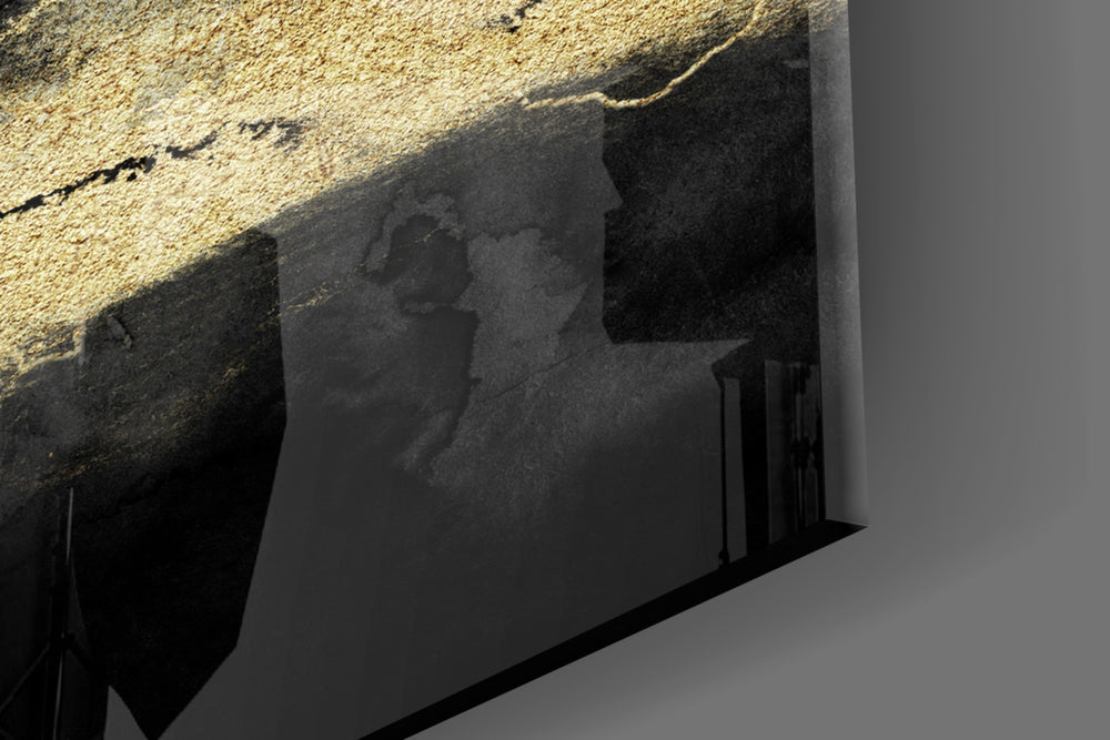 Words artwork anchoring a wall with moody motivational palette