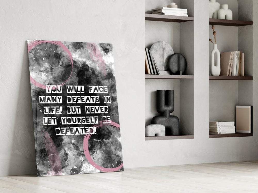 Angelou Words glass print enhancing a foyer with statement focal point
