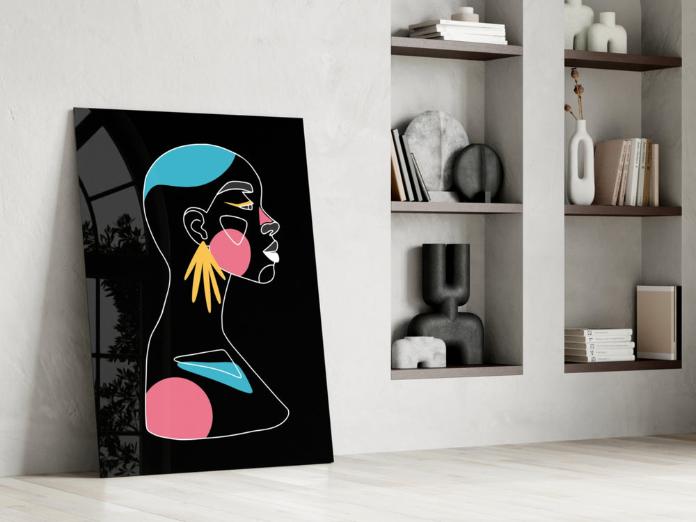 Abstract Colorful Portrait glass print enhancing a teen room with creative spark