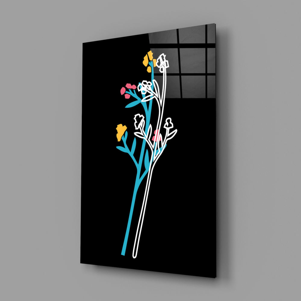 Wildflower-line panel bringing botanical spark to a contemporary living space