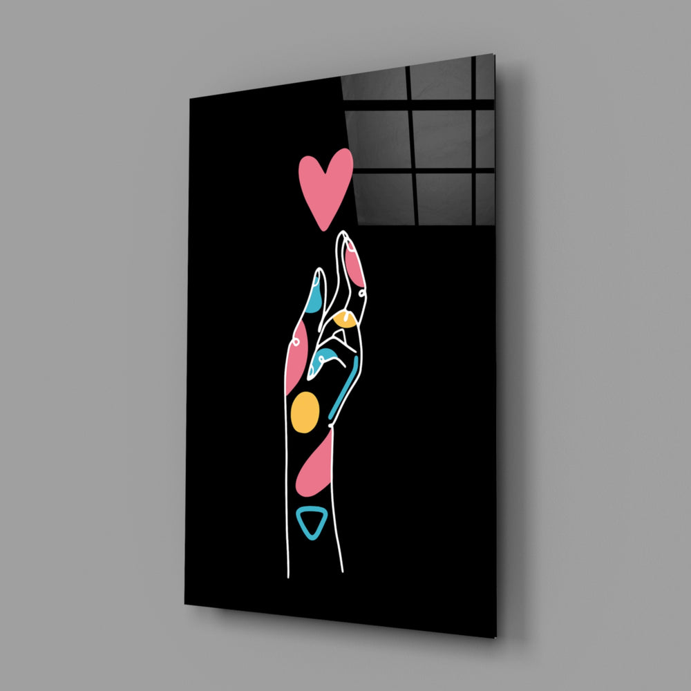 Reaching-hand panel bringing romantic spark to a contemporary living space