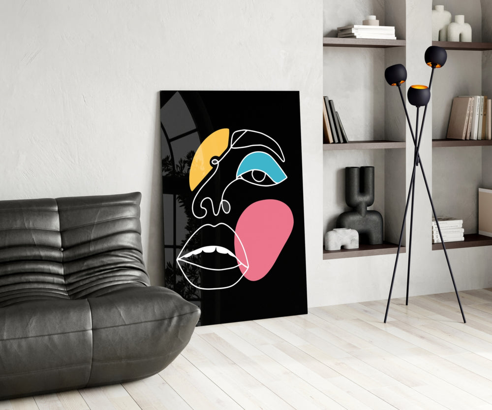 Abstract Colorful Face panel adding contemporary mood to a dressing area
