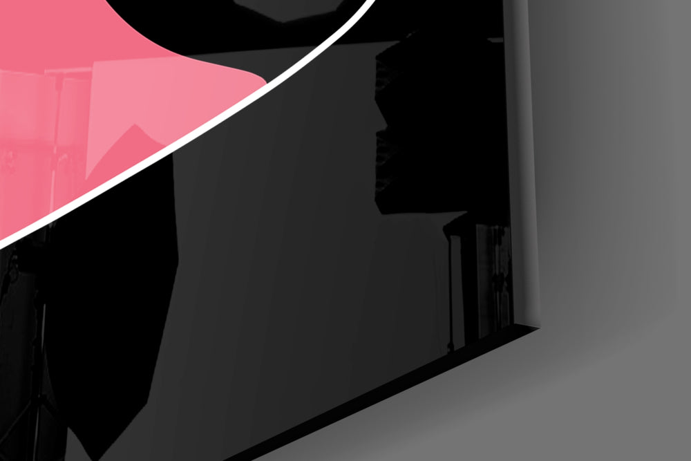 Abstract Colorful Portrait artwork anchoring a wall with modern editorial palette