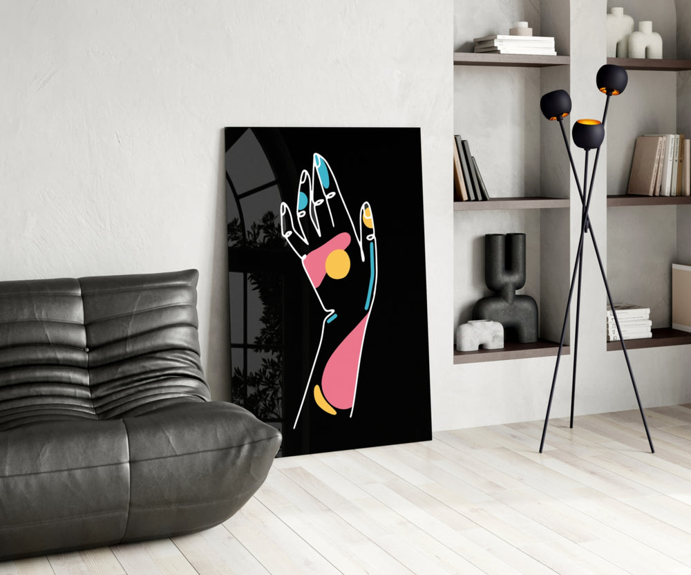 Abstract Colorful Hand panel adding contemporary mood to a dressing area