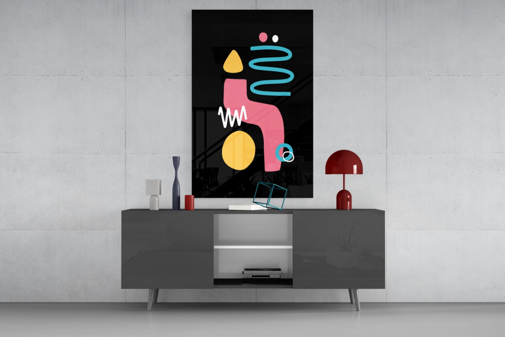 Candle-Like panel catching gallery light to reveal its flat-color whimsy