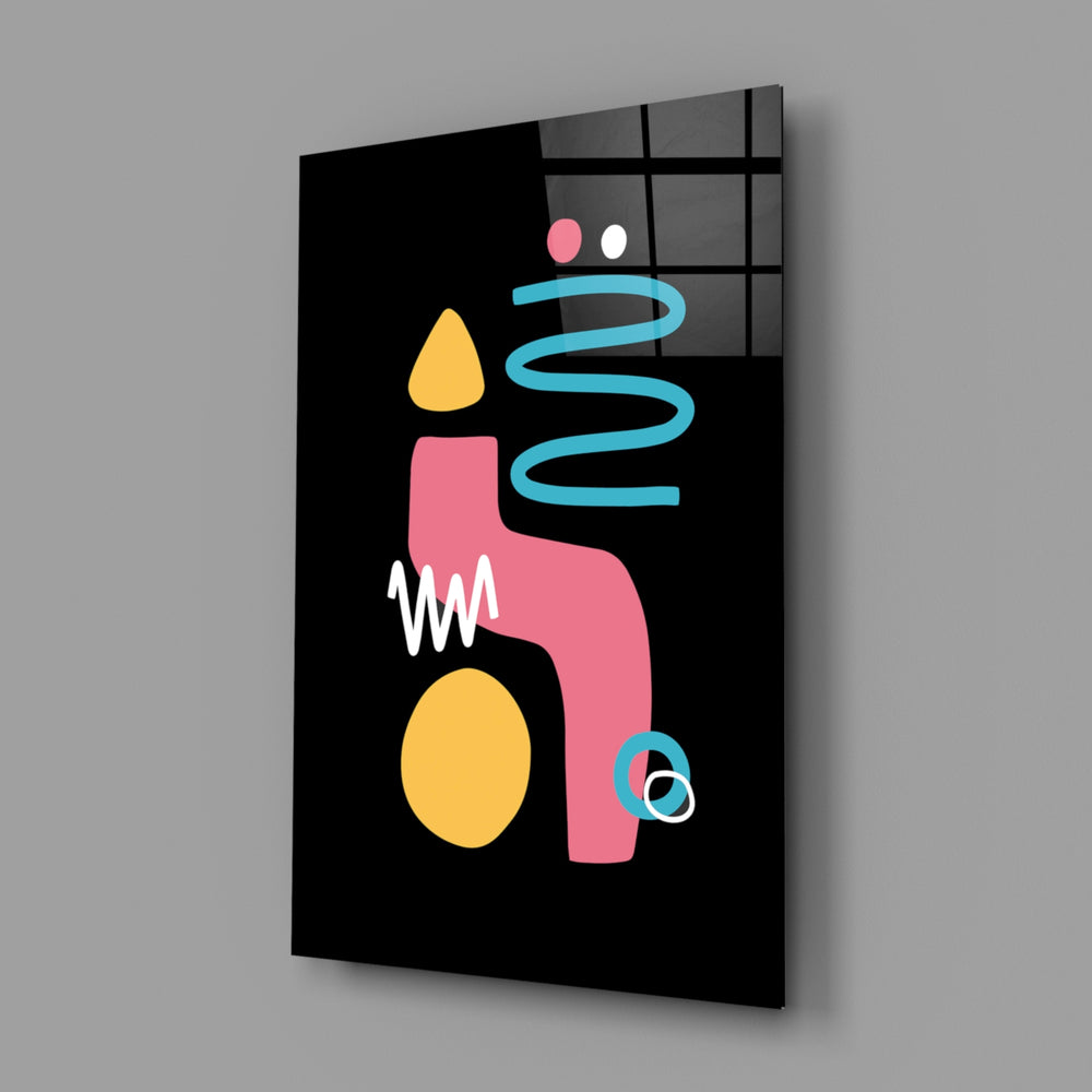 Memphis-flame panel bringing whimsical spark to a contemporary living space