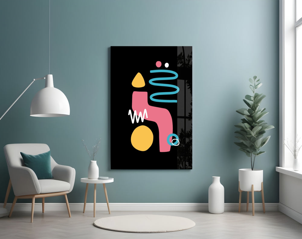 Candle-Like glass wall art styled above a bed in a whimsical child's room