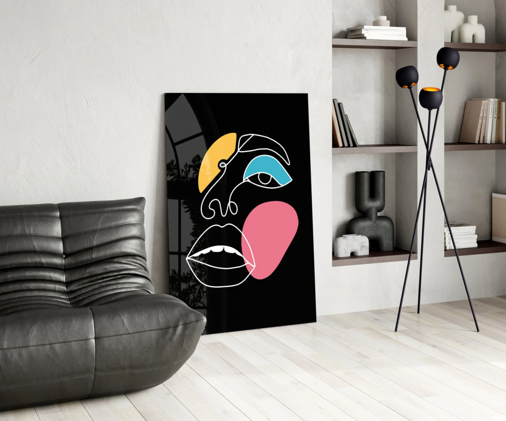 Abstract Colorful Face panel adding contemporary mood to a dressing area