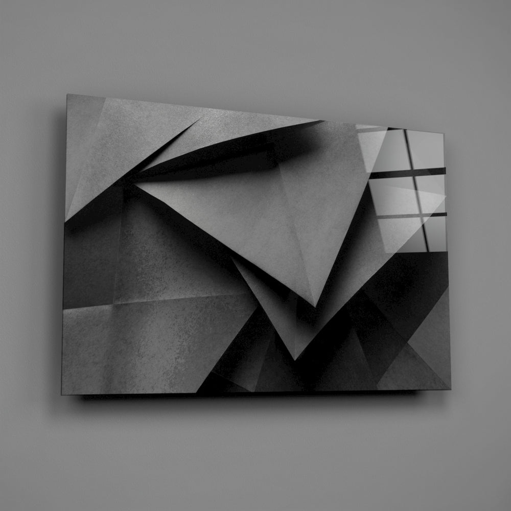 Origami-charcoal panel bringing architectural mood to a contemporary living space