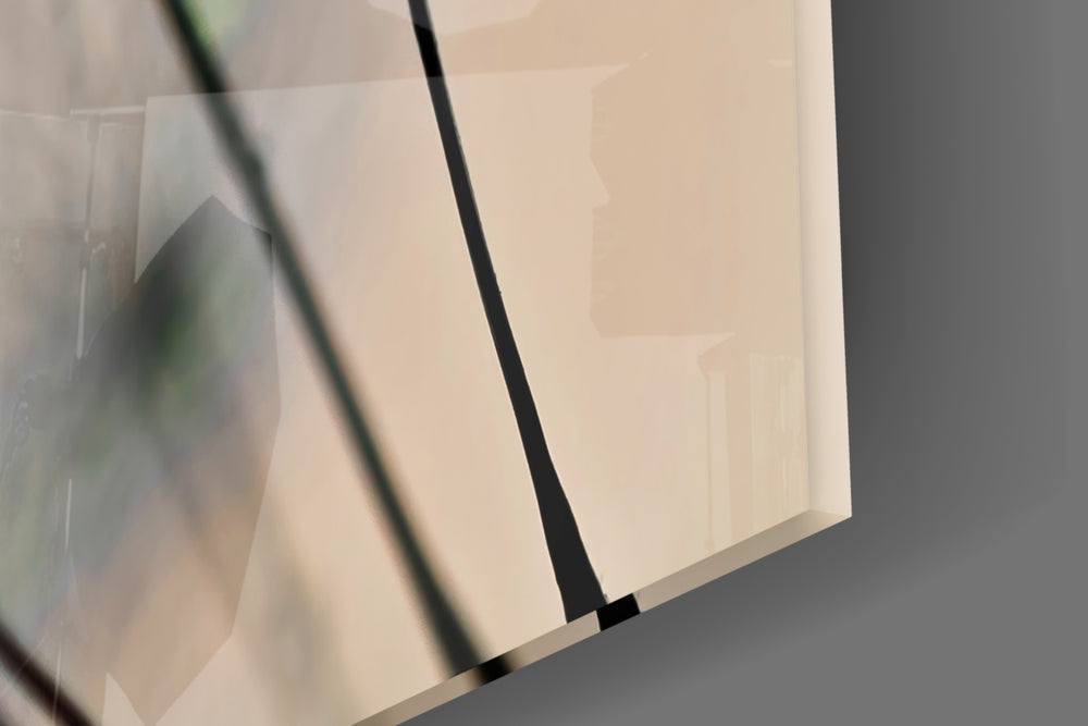 Green Dandelion artwork anchoring a wall with soft biophilic palette