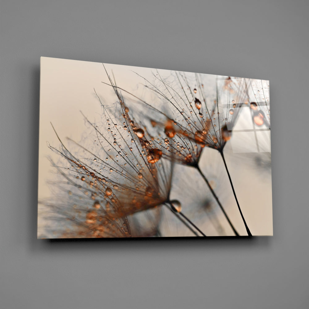 Copper-dandelion panel bringing biophilic warmth to a contemporary living space