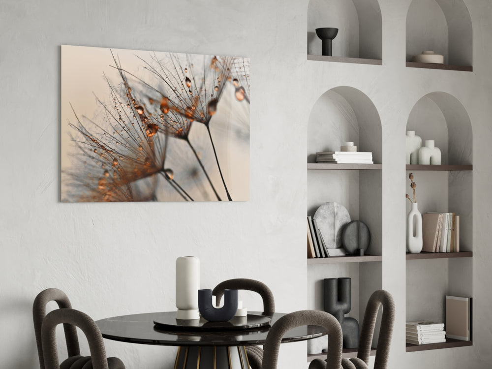 Cinnamon Dandelion panel adding serene mood to a bedroom