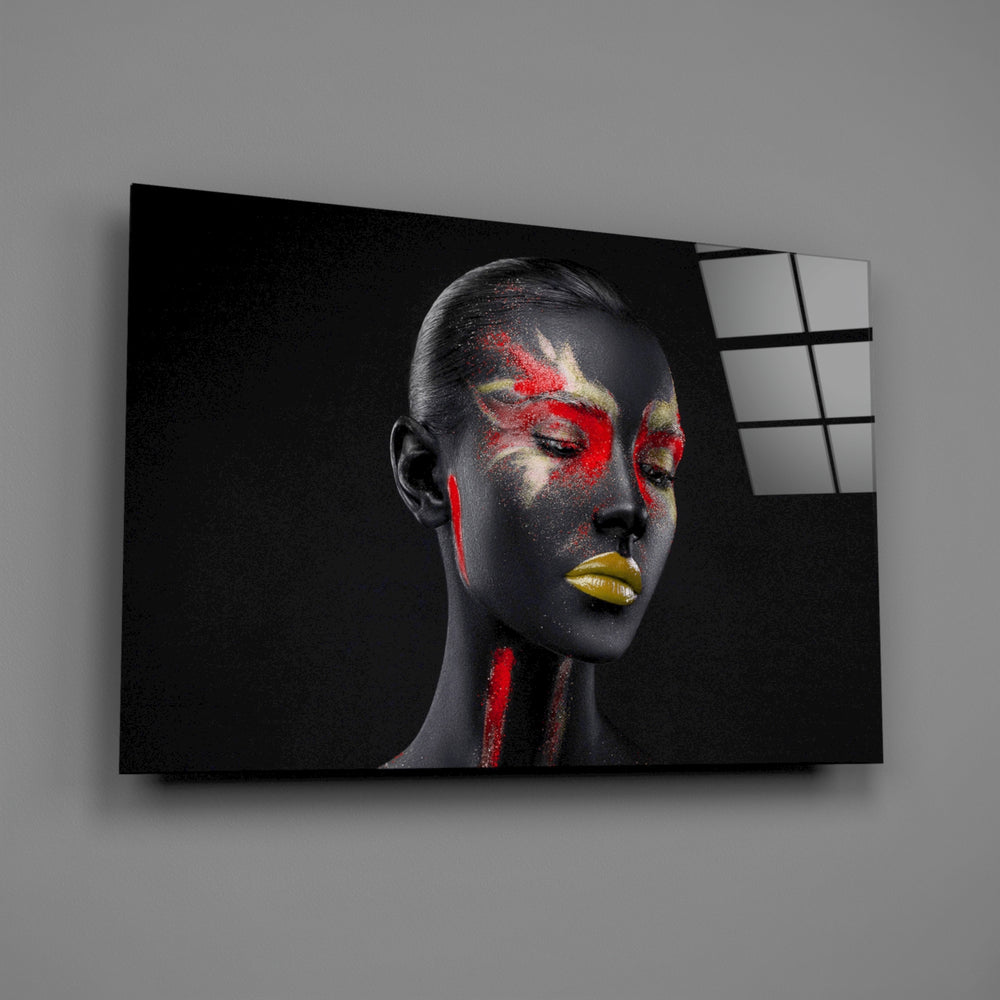 Bodypaint-model panel bringing editorial drama to a contemporary living space