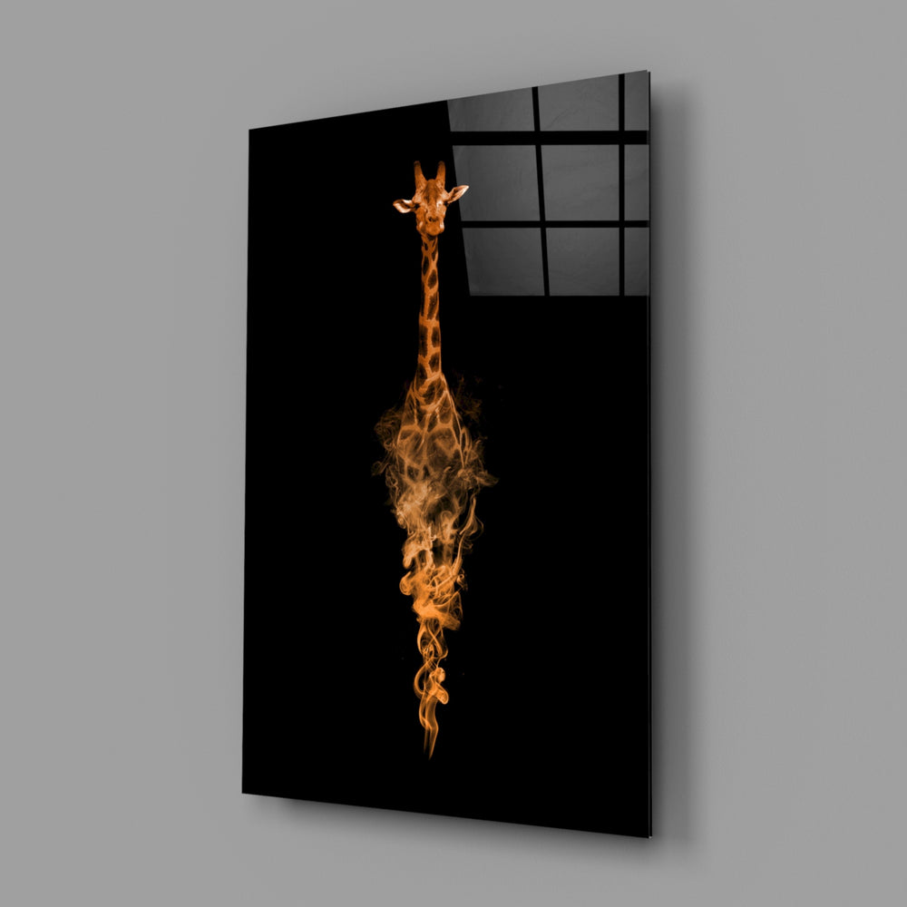 Smoke-giraffe panel bringing surreal wonder to a contemporary living space