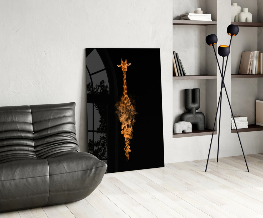 Giraffe panel adding edgy mood to a teen room
