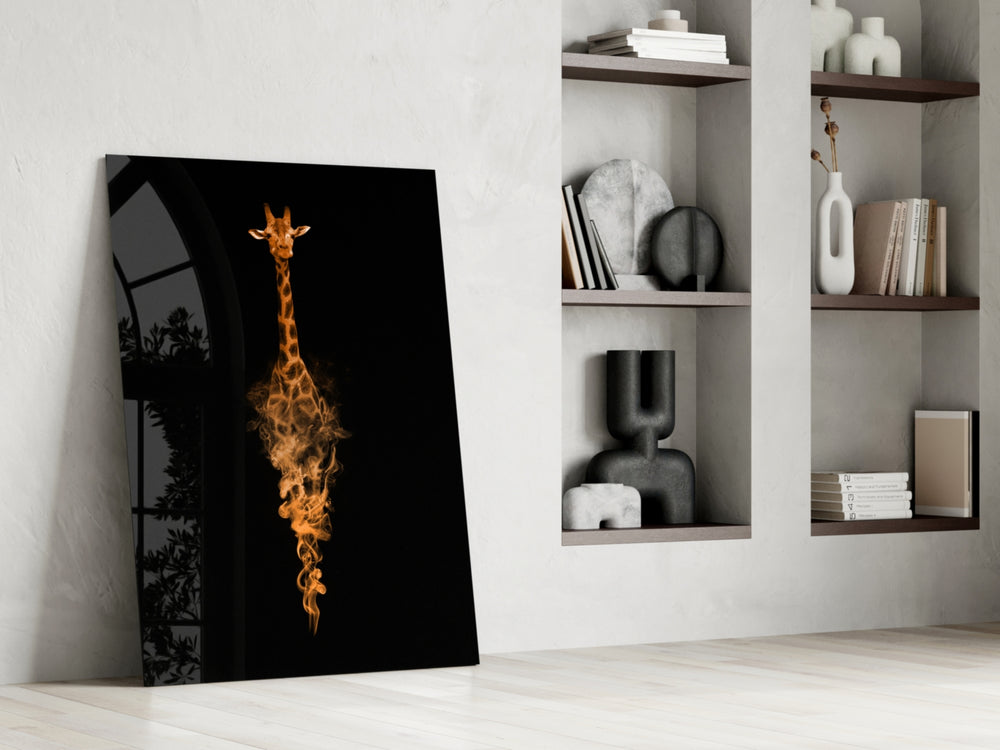 Giraffe glass print enhancing a child's room with safari wonder