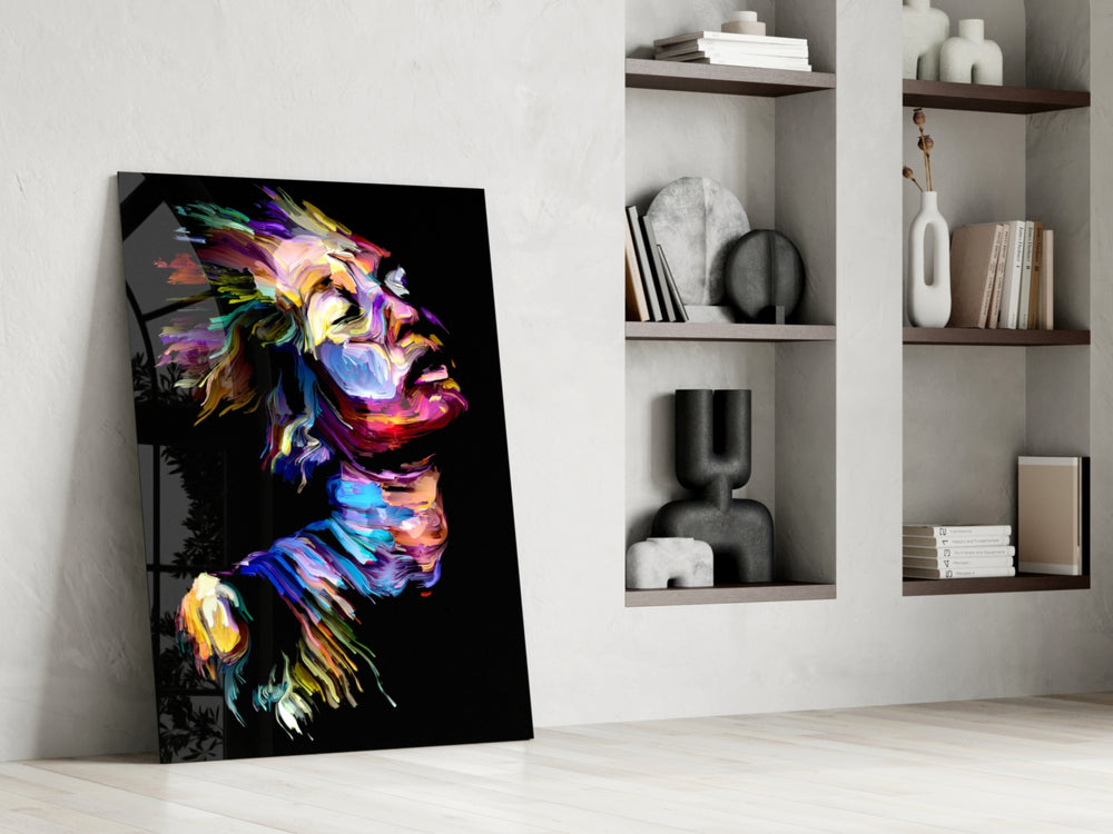 Effect Woman glass print enhancing a studio with maker spirit