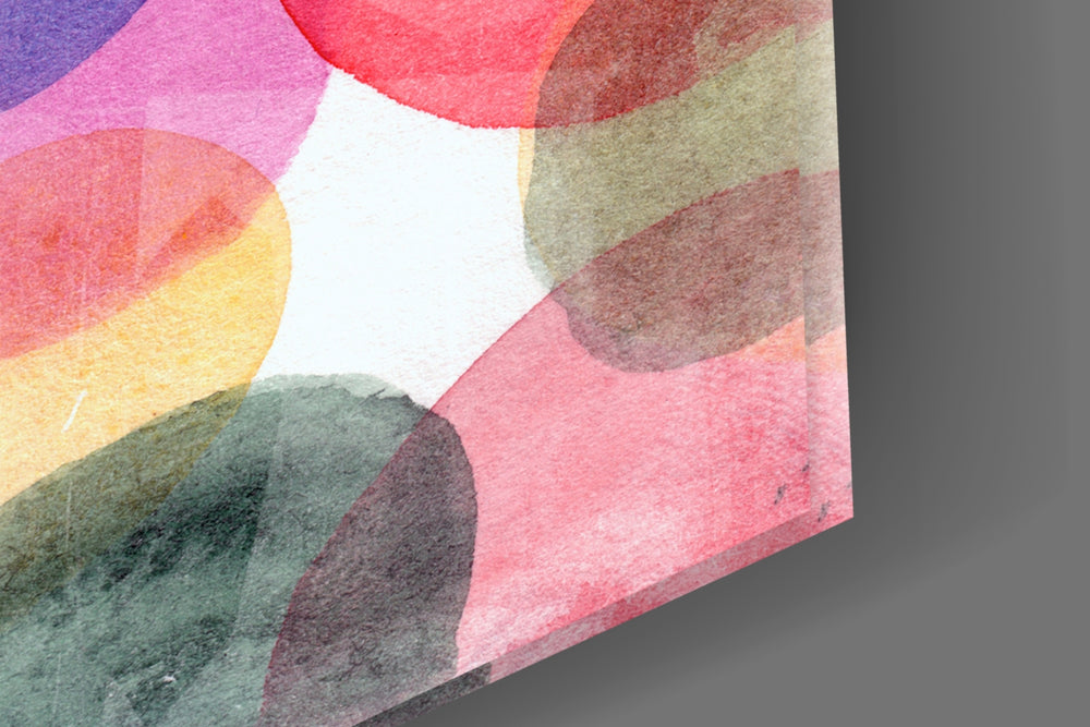 Watercolor artwork anchoring a wall with soft joyful palette