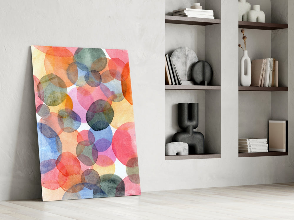 Watercolor glass print enhancing a kitchen with cheerful focal point