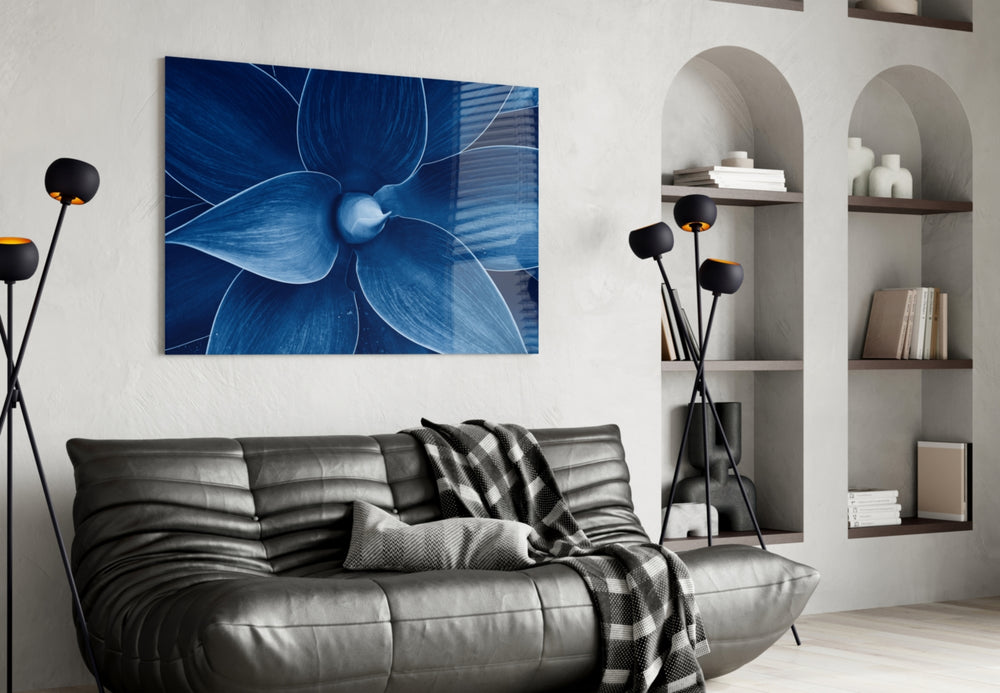 Macro Flower glass wall art styled in a sunroom with botanical pulse