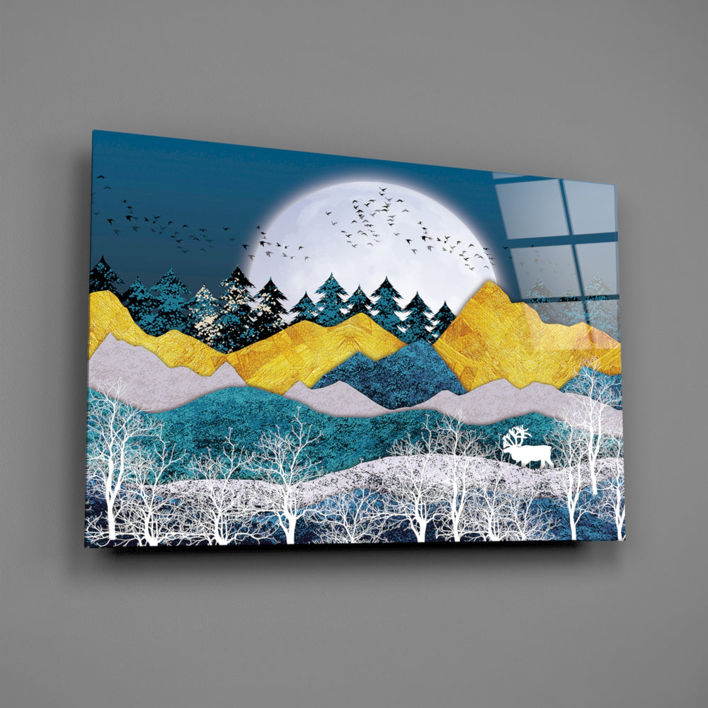 Gold-mountain panel bringing fairy-tale drama to a contemporary living space