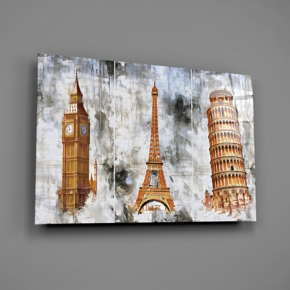 European-towers panel bringing traveler's romance to a contemporary living space