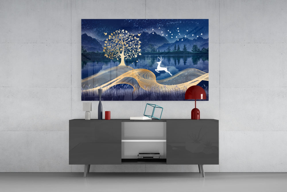 Magic Deer panel catching low light to reveal its graphic clarity