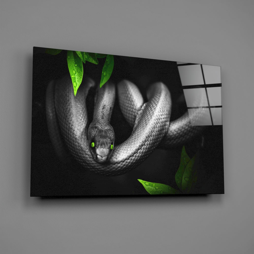 Silver-snake panel bringing predator drama to a contemporary living space