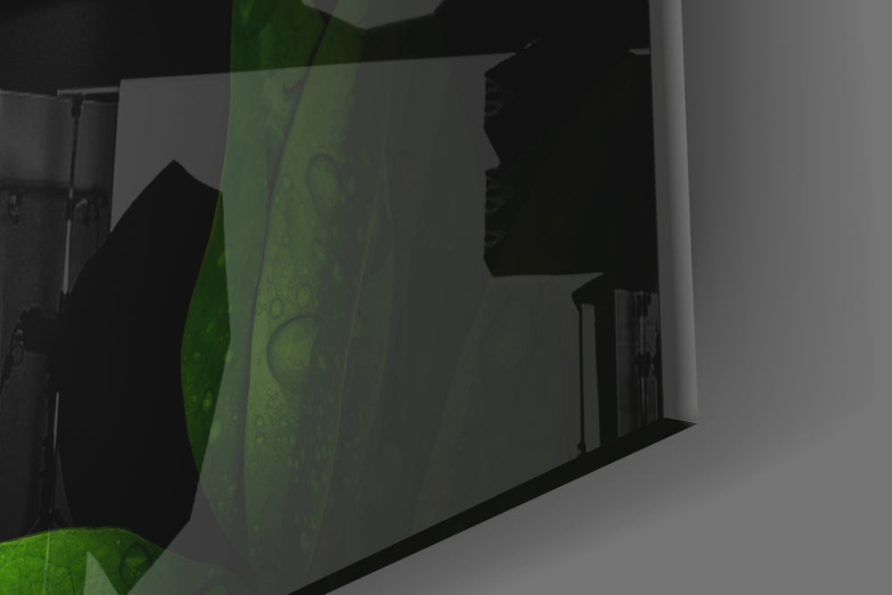 Snake artwork anchoring a wall with moody edgy palette
