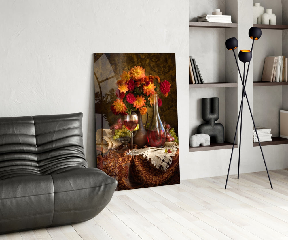 Chalice and Flowers panel adding collector pulse to a wine cellar